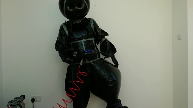 Friday inflation in my latex suit